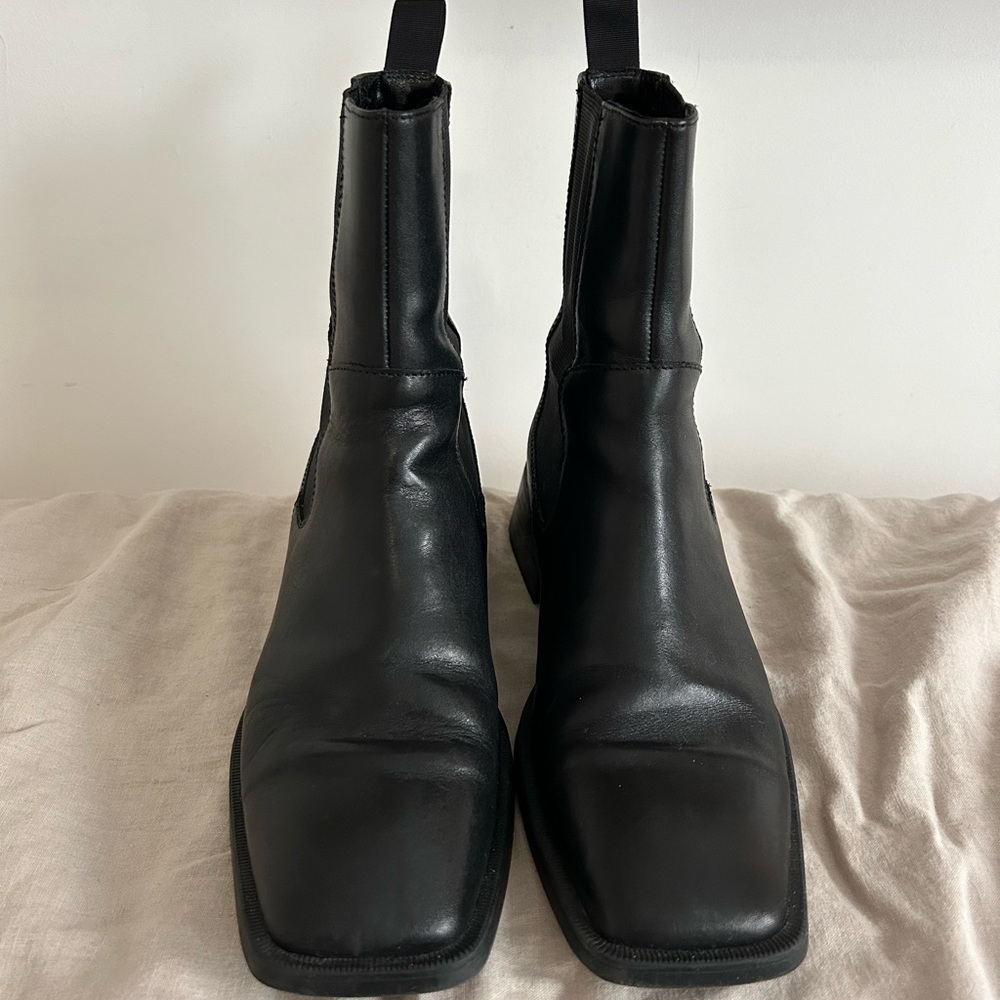 Vagabond Blanca Black Square Toe Ankle Boots - Picture 3 of 6